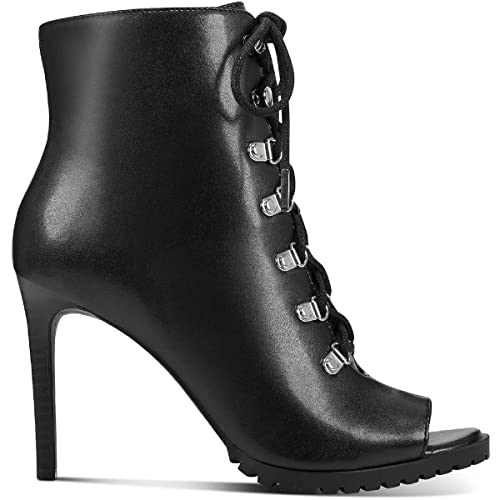 Cufflinks Inc. Womens Florita Pleather Zip Up Lace-Up Heels, Black, 9 Medium3