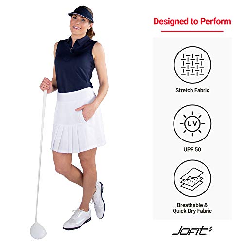 Jofit Apparel Women’s Athletic Clothing Jacquard Sleeveless Polo For Golf & Tennis, Size X-Large, Midnight #TOP1