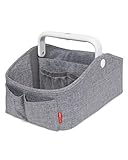 Skip Hop Diaper Caddy Organizer with Touch Sensor Night Light, Nursery Style, Heather Grey