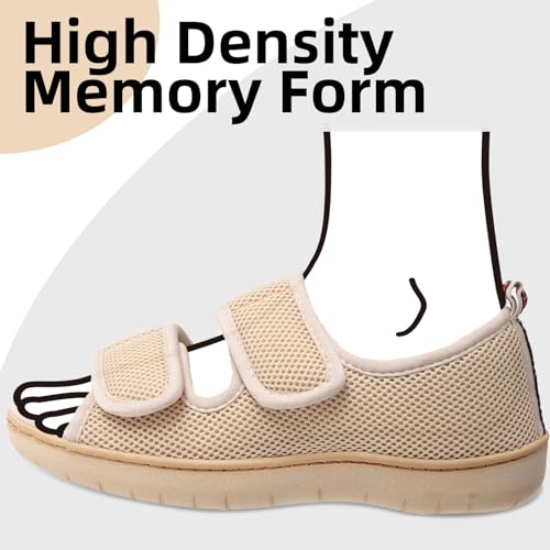 Image of Women's Slippers with Arch Support, Adjustable Open Toe Shoes for Diabetic