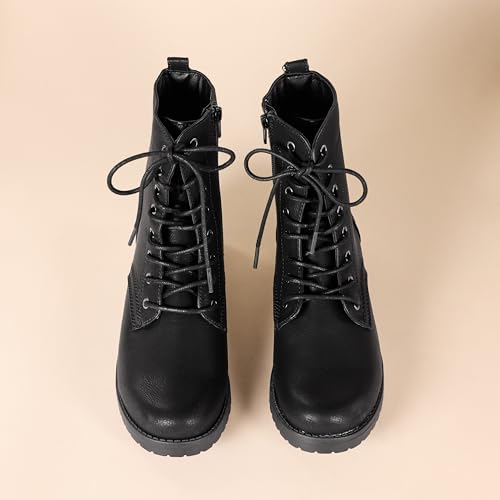 Amazon Essentials Damen Schnürschuh Combat Boot, Schwarz, 11