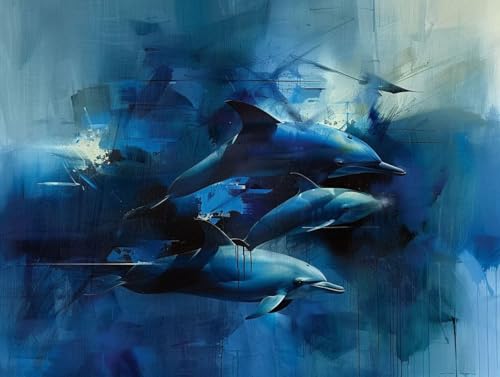 Diamond Painting Dauphins pour une décoration murale marine et apaisante