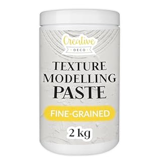 Creative Deco Structural Paste Fine Grain 2 kg | White Filler for Acrylic Painting | Fine Paste for Art Projects, Acrylic Paint, DIY, 3D Effects, Textures | Easy to Apply with Palette Knife