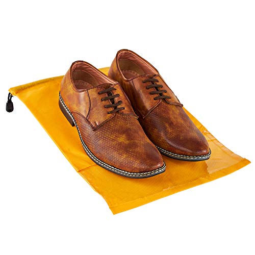 Image of Aqbah Shoe Bags Non Woven Fabric Red, Yellow & Black Set of 12.