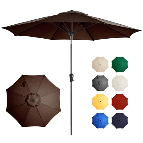 Ayge 9ft Market Umbrella - UV-Resistant, Tilt & Crank