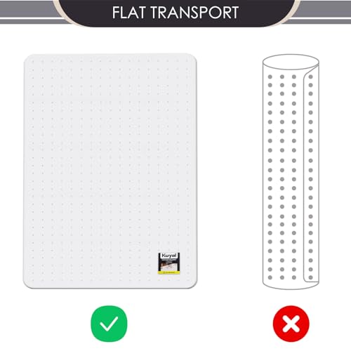 Image of Kuyal Office Chair Mat for Carpet, 2 Pack 48x 60 Clear Heavy Duty Computer Chair Mat, Under Desk Protector Carpeted Floors Mat, Easy Chair Movement,Ship Flat