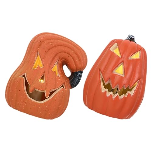 MAGICLULU 2Pcs Halloween Pumpkin Decor Classic Simulation Pumpkin Props for Indoor Outdoor Fall Harvest Parties for Halloween Table Centerpieces Home Decoration