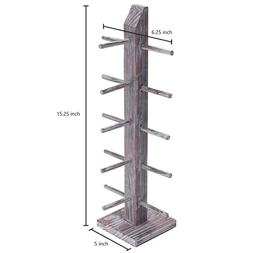 Mygift 5-Pair Whitewashed Barnwood Sunglasses Display Stand, Tabletop Retail Eyewear Storage Jewelry Rack #TOP2