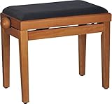 Mechanik: Hebemechanik Steinbach 401 Klavierbank in Buche matt mit schwarzer Stoffsitzauflage