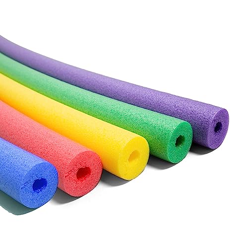Big Joe Swim Noodle 18 Pack Pool Noodles, Red, Blue, Green, Purple, Yellow Foam, 4.5 feet, 55'L x 3.25'W x 3.25'H each