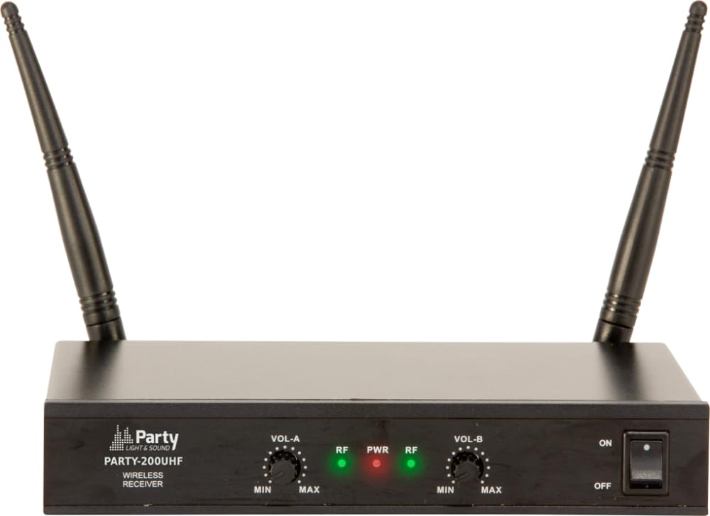 Party Light & Sound - PARTY-200UHF-MKII - Système de Micro avec 2 micros sans Fil UHF et 1 récepteur – 2 canaux 863.1 & 864.8MHz – Noir