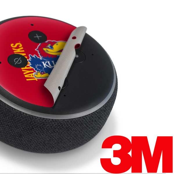 Skinit Decal Audio Skin Compatible with Amazon Echo Dot 3 - Officially Licensed University of Kansas Jayhawks KU Design