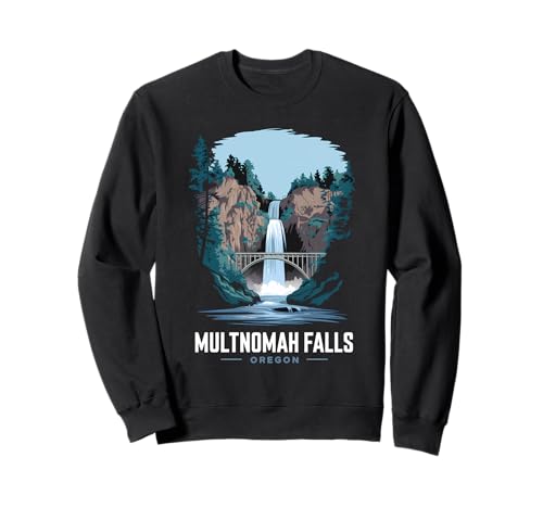 Souvenir retro de la naturaleza a la cascada de Oregón de Multnomah Falls Sudadera