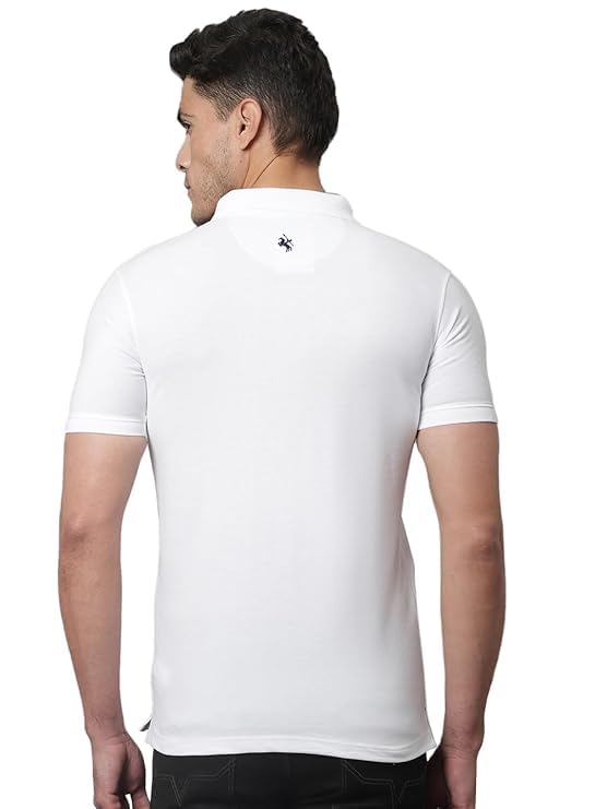 Image of Cantabil T-Shirt for Men l Breathable & Soft with Color Fastness Regular Fit Poly Cotton Fabric Solid Pattern (P CRMTSH0001)