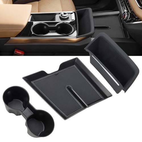 Auovo Center Console Organizer Tray & Cup Holder Insert Compatible with 2025 Chevy Equinox Accessories Car Center Console Mat(3 in ONE Set)