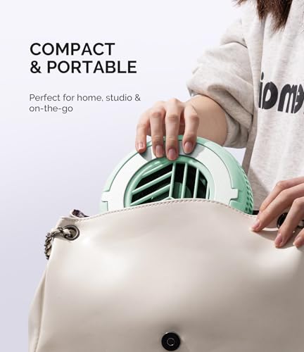 Image of MelodySusie PocketSized Nail Dust Collector with Lightweight Design,HProA 6000RPM Ultra-Small Nail Vacuum Fan with 3 Suction Modes and 30 Disposable Filter Papers for Beginner & Daily Nail Care,Green