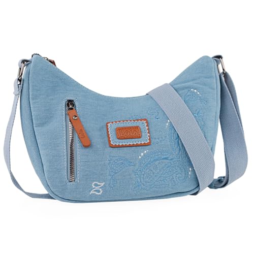Lois   Bolso Bandolera Mujer Versátil para Diario y Viajes Estilo Casual Urbano Práctico Compacto Moda Bolsos De Mujer Bandolera. Bolso Azul Mujer