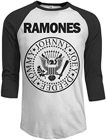 JeremiahR Ramones Men's 3/4 Sleeve Raglan Baseball Tee Black M