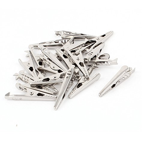 Aexit Electric Test Electrical Testing Metal Uninsulated Alligator Clip Crocodile Clamp Voltage Testers 20 Pcs