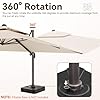 Jentafix 10x13 FT Patio Umbrella, Large Cantilever Rectangular Double Top Heavy Duty Offset Umbrellas with 360° Rotation, Outdoor shade for Garden Deck Pool Patio, Beige