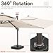 Jentafix 10x13 FT Patio Umbrella, Large Cantilever Rectangular Double Top Heavy Duty Offset Umbrellas with 360° Rotation, Outdoor shade for Garden Deck Pool Patio, Beige