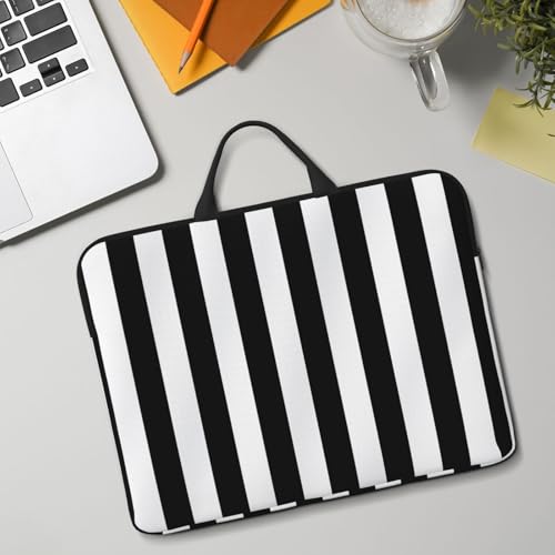 Funda protectora para laptop 14 pulg rayas blanco y negro miniatura 7
