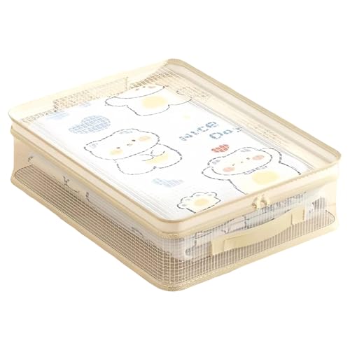 Bolsa de almacenamiento para ropa de 15,75 cm | PVC poliéster – Caja transparente plegable con cremallera con asas para edredones, mantas, jerséis, ropa,