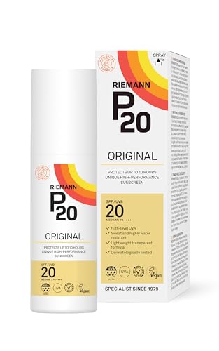RIEMANN P20 Original SPF20 Spray 100ml Advanced Sunsceen Protection High Performance Triple Protect + Sweat Resistance Protects up to 10 hours Very Water Resistant