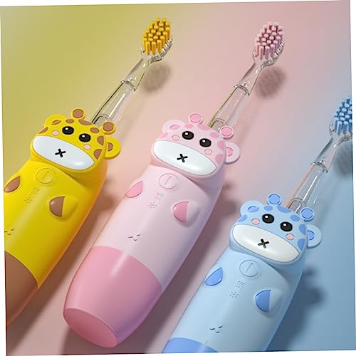 1 Satz Sonic Vibrations Kinderzahnbürste Elektrische Zahnbürste für Ergonomisches Design Teilig Bürstenköpfe Batterie Sanfte Borsten Buntem Cartoon Design für Gründliche – Bild 5