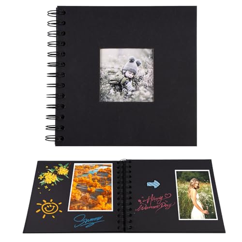 Kleines Fotoalbum zum Selbstgestalten, 17 x 17 cm Scrapbook 20 Blatt Schwarze Seiten Fotobuch zum Einkleben, DIY Geschenkset für Baby, Familie, Jahrestag, Geburtstag, Valentinstag, Hochzeitstag Kleines Fotoalbum zum Selbstgestalten, 17 x 17 cm Scrapbook 20 Blatt Schwarze Seiten Fotobuch zum Einkleben, DIY Geschenkset für Baby, Familie, Jahrestag, Geburtstag, Valentinstag, Hochzeitstag