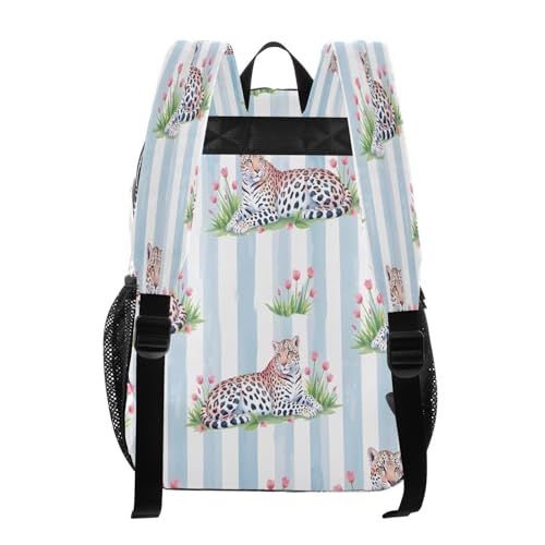 Clear Backpack for School Striped Background Leopard Pattern Transparent Bookbag for Girls See Through PVC Boy Backpacks3