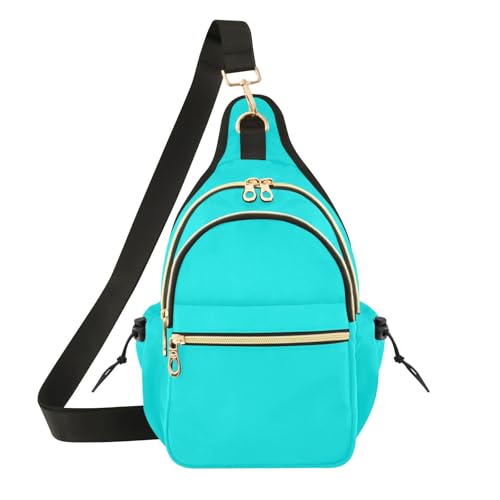 Sac à bandoulière antivol femme avec compartiments de voyage sécurisés cyan