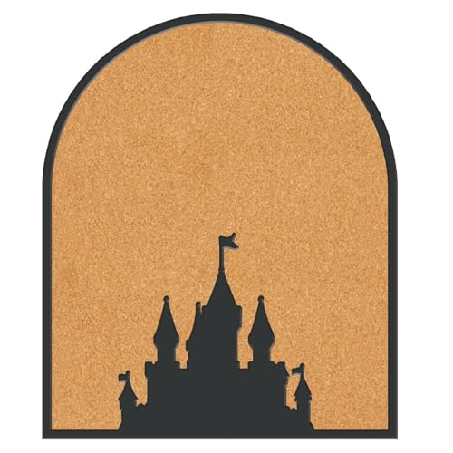 CRASPIRE Castle Pin Cork Board 11.8x9.8In Wall Mounted Framed Bulletin Display Badge Wooden Saddle Brown Memory Memo Brooch Lapel Pin Holder Storage for Home Office School Classroom Wedding Decoration