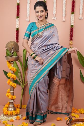 Image of SGF11 Women's Kanjivaram Pure Soft Silk Saree With Unstitched Blouse Piece