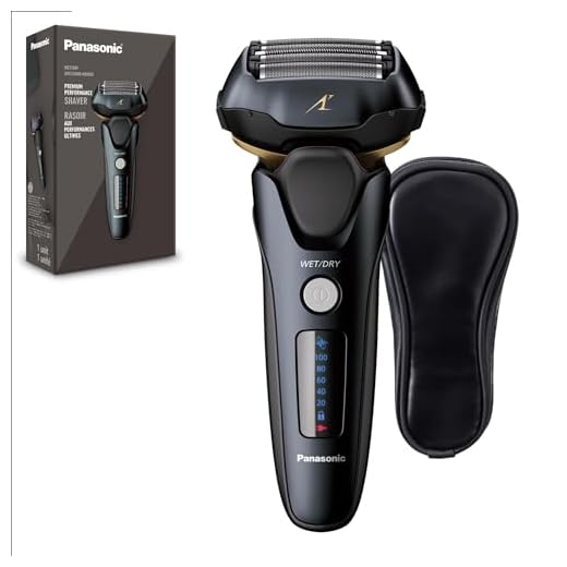 Panasonic Barbeador elétrico ARC5 para homens com aparador pop-up, barbeador elétrico de 5 lâminas seco molhado com sensor de barbear inteligente e cabeça giratória flexível 16D - ES-LV67-K (preto)