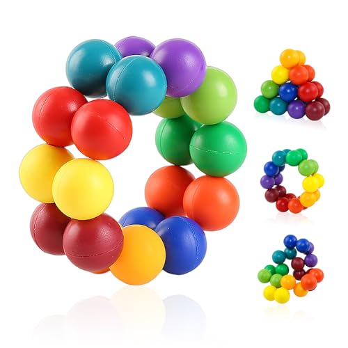 1 juguete para calmar el estrés para niños, juguete creativo para aliviar el estrés, juguete novedoso, bola de relajación de perlas versátiles, juguete de mesa, adecuado para niños y niñas, multicolor