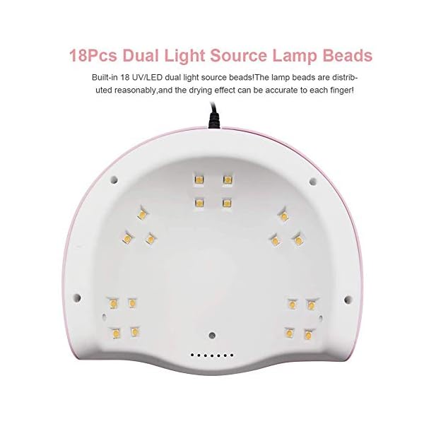 UV LED Nail Lamp 54W, Professional Nail Dryer Gel Polish Light, UV Light with 3 Timer Setting, Curing Gel LED Dryer, Art Tools with Automatic Sensor, LCD Display