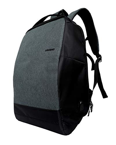 Image of ASCEND 30 litres Laptop Backpack! Anti-Theft Bag with USB Cable and Built in Charging Port for Business College and Office Work.