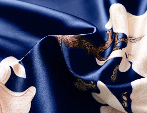 Image of BABEYOND Kimono Robe Cover up Short Satin Floral Silky Kimono Blouse Loose Bachelorette Party Robe