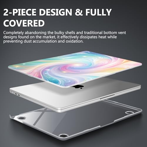 Image of Mektron Case for 2026 MacBook Air 13-inch M5 Laptop A3449 with 13.6-inch Liquid Retina Display, 2025 2024 2022 M4 /M3 /M2 MacBook Air 13 inch Hard Shell Cover, Fit Model A3240 A3113 A2681, Colors Swirls