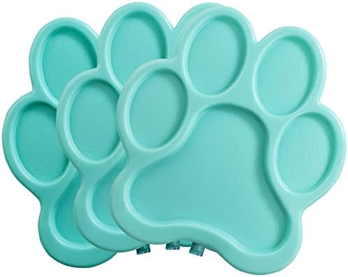 Paw Print Reusable Hard Ice Pack Set of 3- Fits Easily Inside Kids Lunch Box, Bento, Insulated Bag- Long Lasting, Slim, Lightweight Design - Cool Freezer Packs Keep Food Cold For Hours- Back To School
