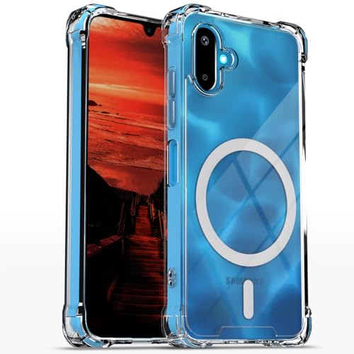 Image of Amazon Basics Back Cover for Samsung Galaxy F06 5G / M06 5G Mag-Safe Shockproof PC + TPU Protective Case Magnetic Support Bumper Case (Transparent Mag-Safe)