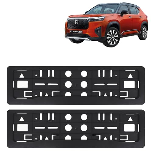 Image of KINGSWAY Elevate Car Number Plate Frames for All 2023 Onwards Models of Honda Car Registration Plate Holders, Black Licence Plate Covers (Front and Rear), Universal Size 51.5 x 14.5 cm