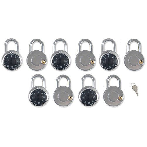 Combination Locks with Single Override Control Key Padlocks Ideal for Lockers [946-10]