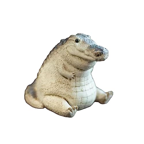 Figurine crocodile miniature bibliothèque : objet déco reptile pour étagère