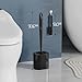 Toilet Brush, 3 Pack Toilet Brush and Holder Set Bathroom Accessories, Toilet Bowl Brush and Holder with 3 Crevice Brush for Bathroom, Toilet Scrubber Brush (Black)