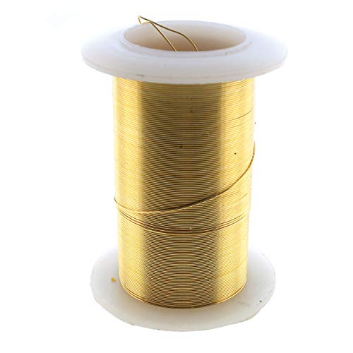 Image of The Beadsmith Wire Elements 26-Gauge Lacquered Tarnish-Resistant Copper Wire for Jewelry Making, 34 Yard, 31.09 Meter Spool (Gold Color)