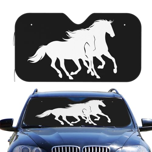 Foruidea Mustang Horses Car Windshield Sun Shade Auto Sunshade for Car Truck SUV-Blocks Rays Sun Visor Protector-Keeps Your Vehicle Cool (51.2 X 27.5 Inch)