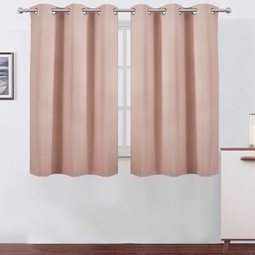 Image of LEMOMO Blush Blackout Curtains /38 x 54 Inch /Set of Two Panels Grommet Living Room Curtains