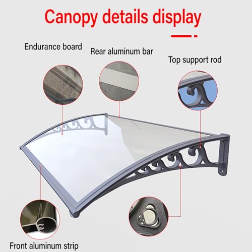 Auvent de porte en polycarbonate transparent pour une protection extérieure optimale